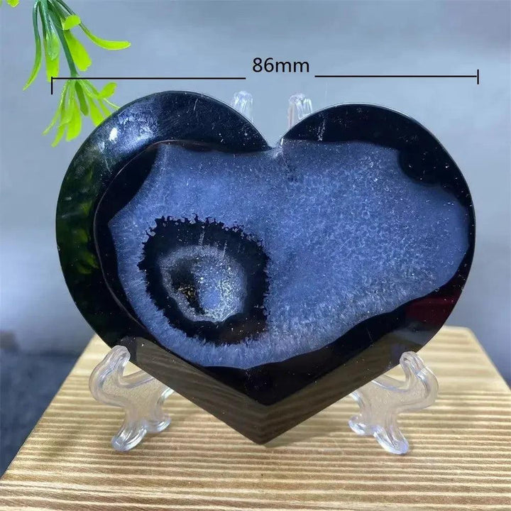 Black Agate Heart Geode Crystal