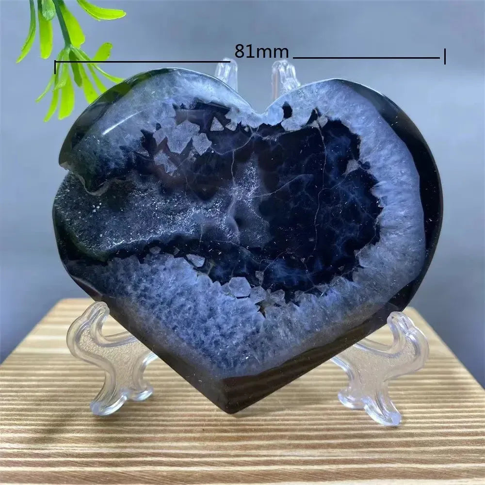Black Agate Heart Geode Crystal-Hearts-Ali-Black Agate-119g-Crystal Destiny