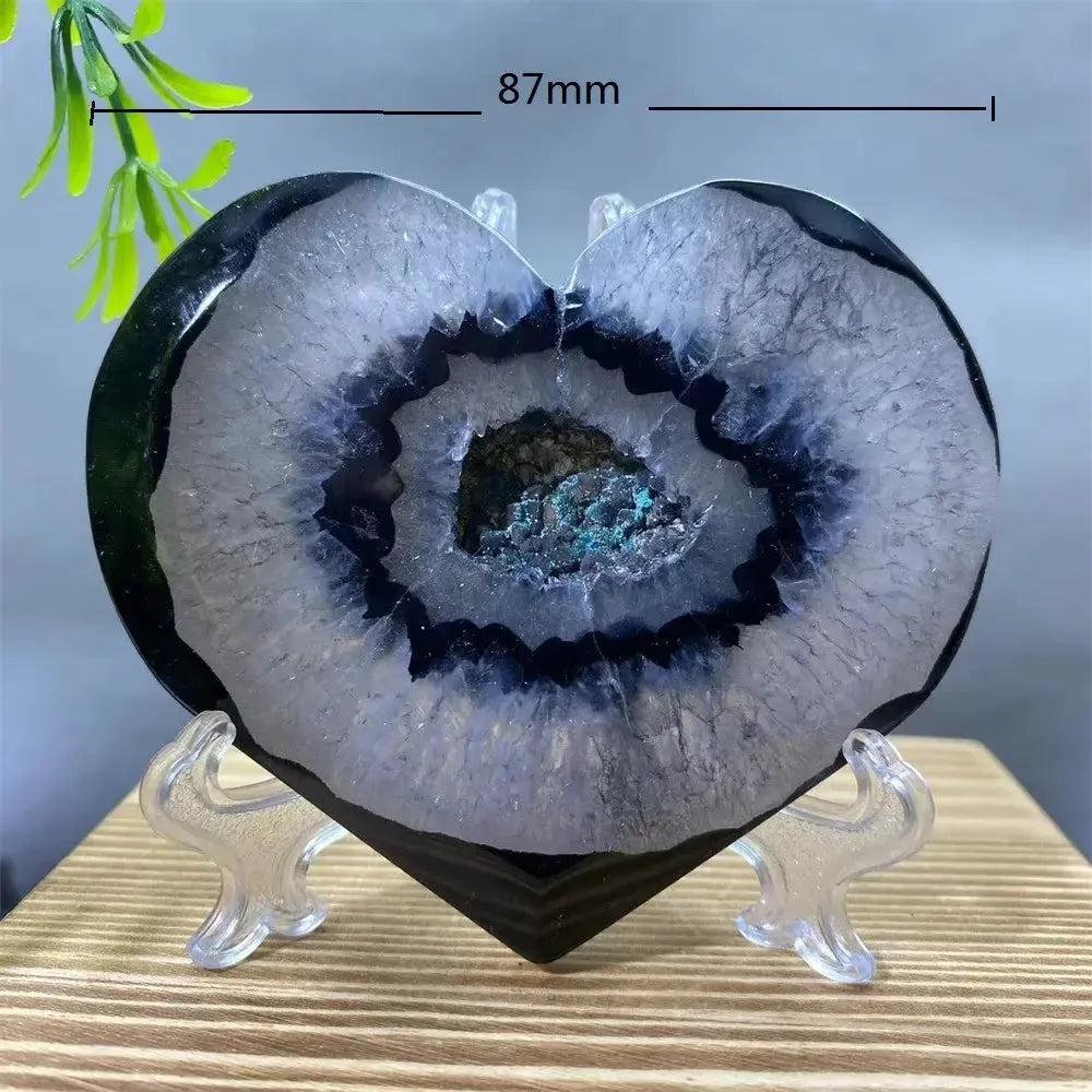 Black Agate Heart Geode Crystal