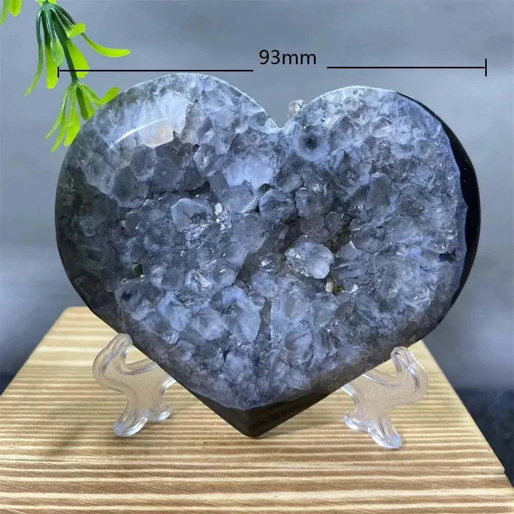 Black Agate Heart Geode Crystal-Hearts-Ali-Black Agate-153g-Crystal Destiny