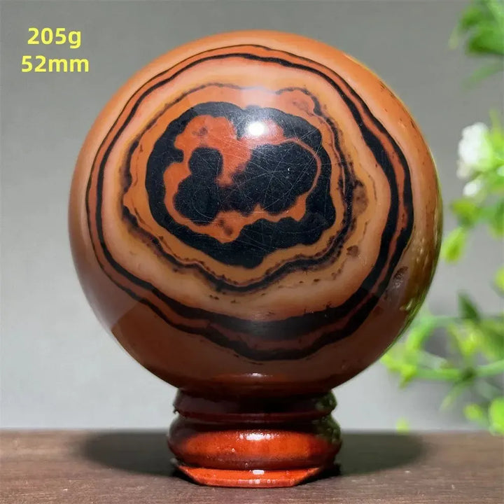 Black Banded Agate Sphere with Stand-Spheres-Ali-Black Banded Agate-35 205g 52mm-Crystal Destiny