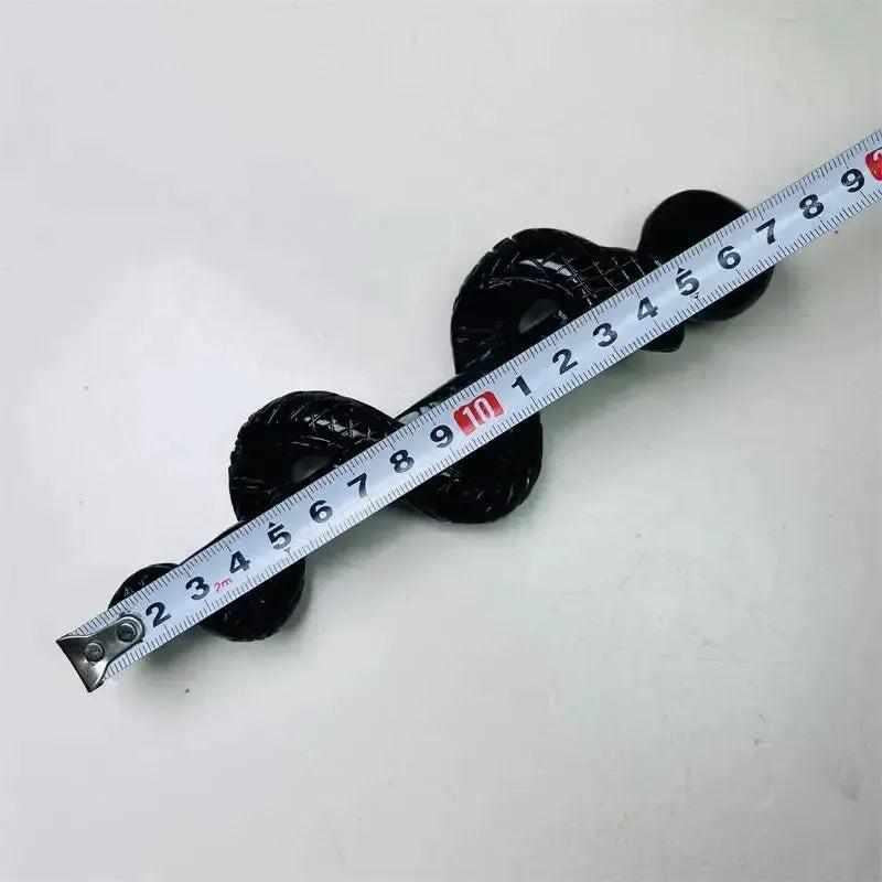Black obsidian crystal snake staff carving, a glossy, protective healing symbol measuring approximately 12 centimeters.