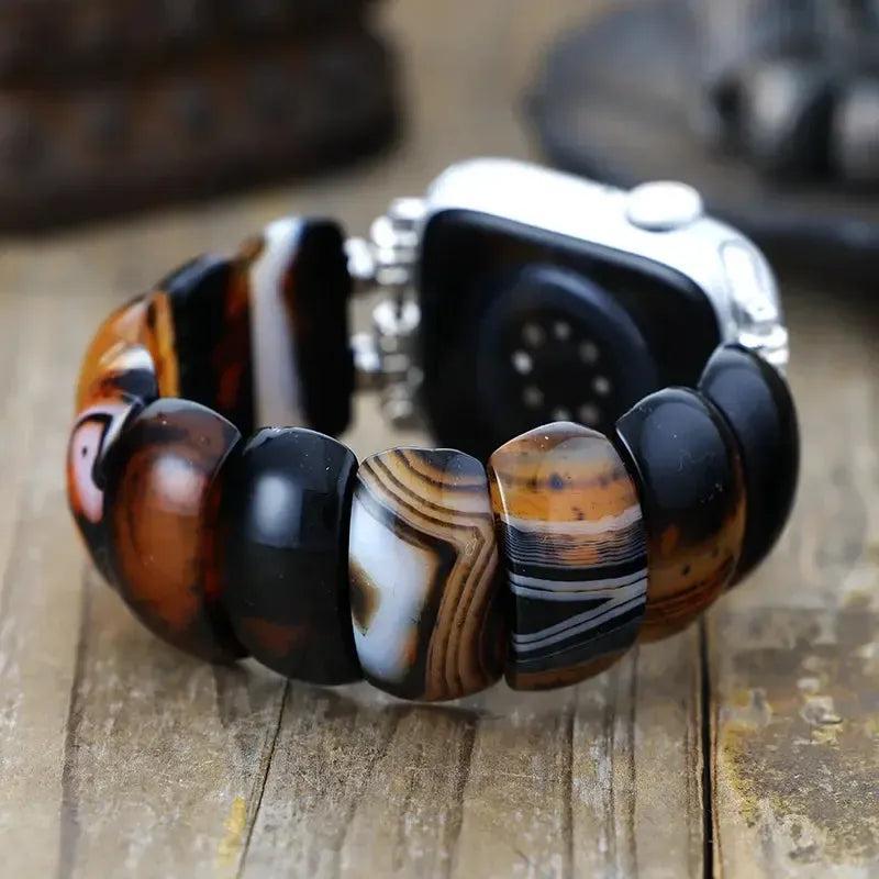 Black Onyx Apple iWatch Band Elastic Bohemian Cuff