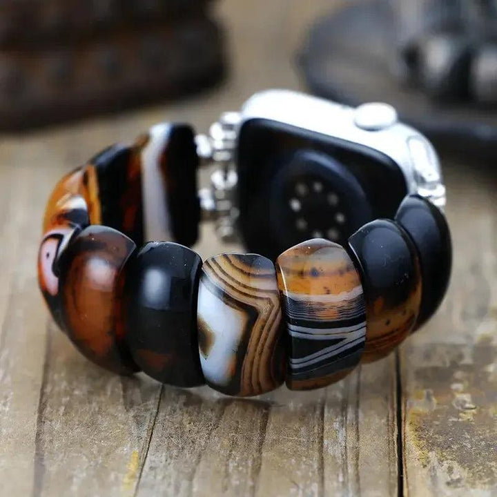 Black Onyx Apple iWatch Band Elastic Bohemian Cuff