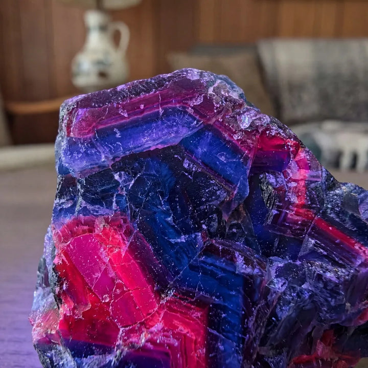 Black Rose Fluorite UV Reactive Mineral Specimen