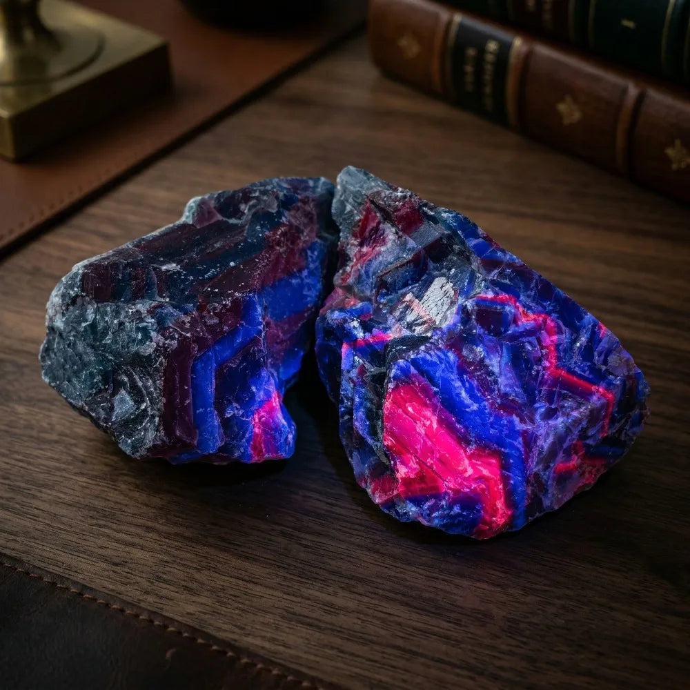Black Rose Fluorite UV Reactive Mineral Specimen