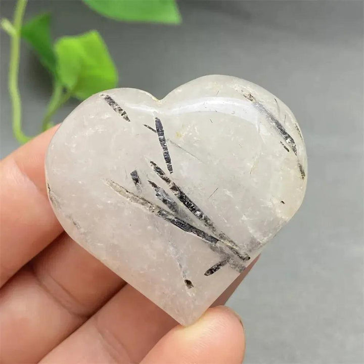 Black Tourmaline in Quartz Crystal Heart | Pick Yours