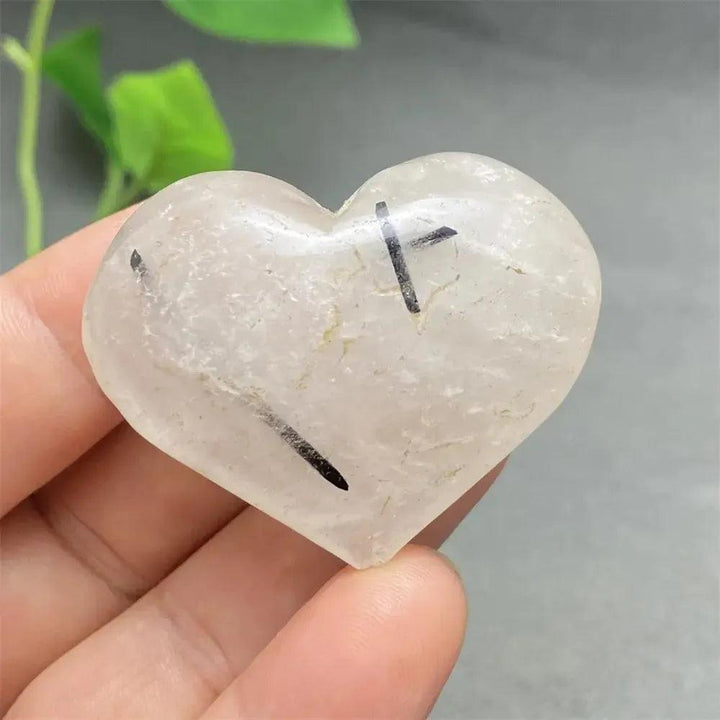 Black Tourmaline in Quartz Crystal Heart | Pick Yours