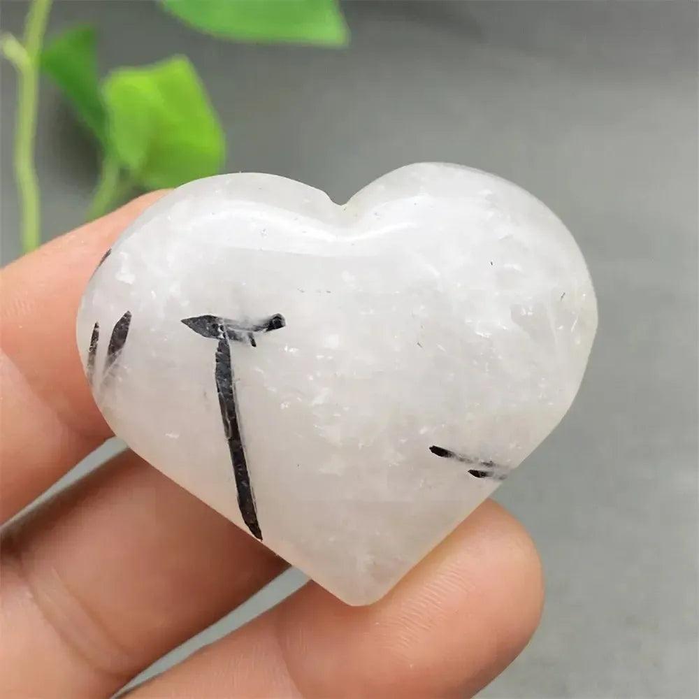 Black Tourmaline in Quartz Crystal Heart | Pick Yours
