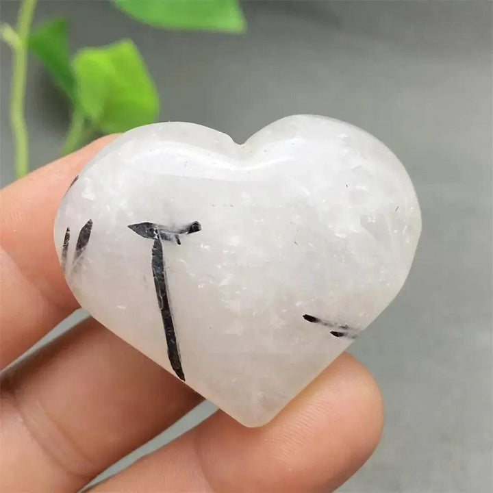 Black Tourmaline in Quartz Crystal Heart | Pick Yours