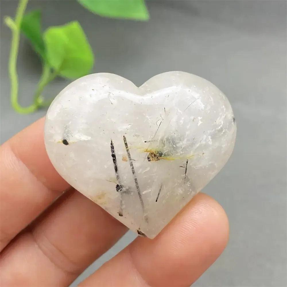 Black Tourmaline in Quartz Crystal Heart | Pick Yours