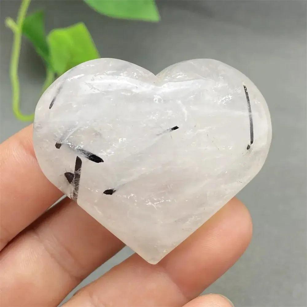 Black Tourmaline in Quartz Crystal Heart | Pick Yours