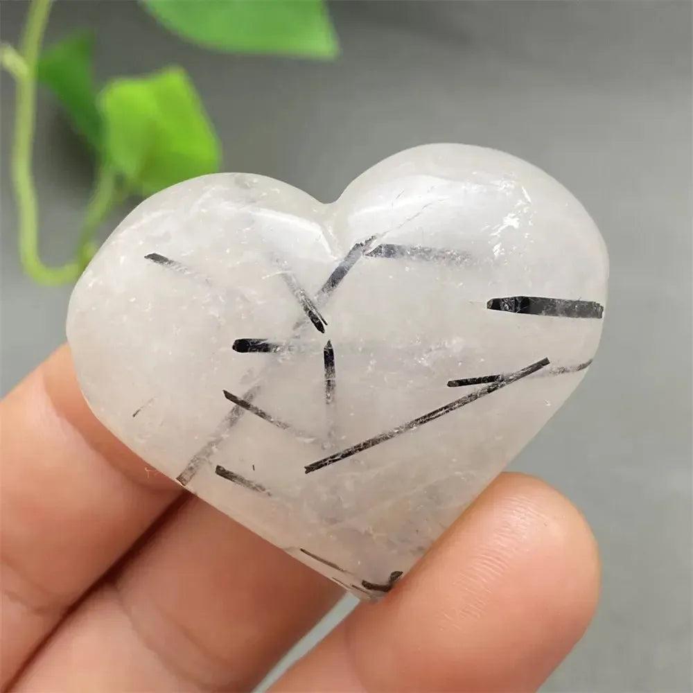 Black Tourmaline in Quartz Crystal Heart | Pick Yours
