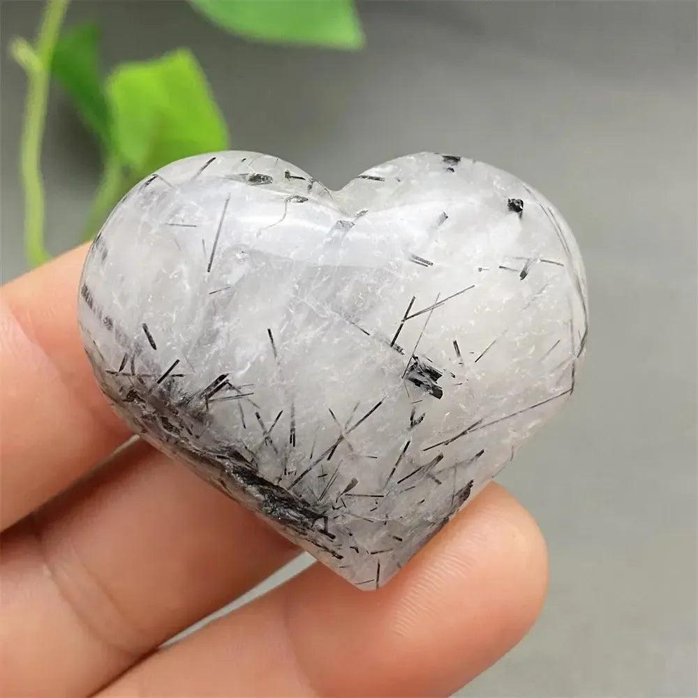 Black Tourmaline in Quartz Crystal Heart | Pick Yours