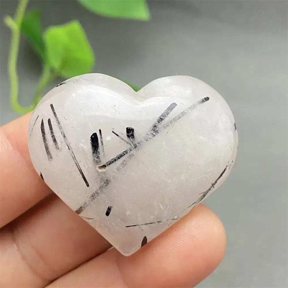 Black Tourmaline in Quartz Crystal Heart | Pick Yours