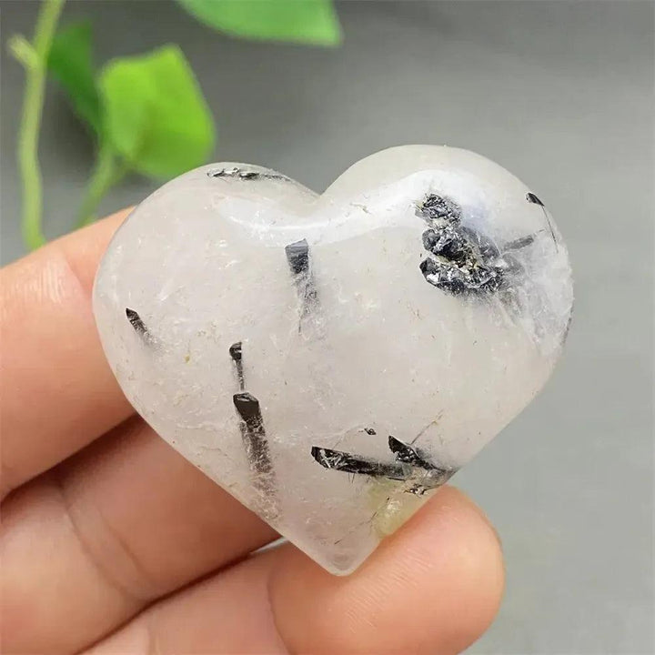 Black Tourmaline in Quartz Crystal Heart | Pick Yours