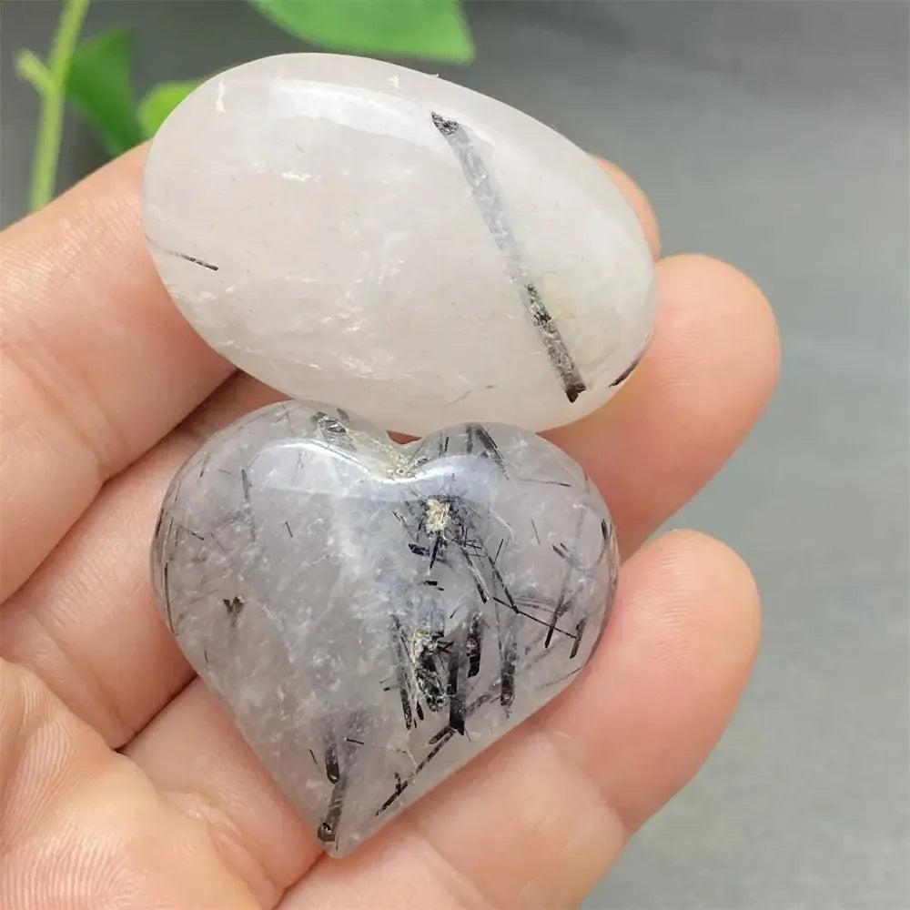 Black Tourmaline in Quartz Crystal Heart | Pick Yours