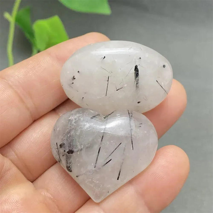 Black Tourmaline in Quartz Crystal Heart | Pick Yours