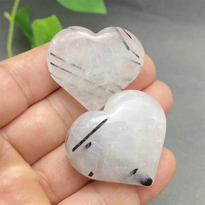 Black Tourmaline in Quartz Crystal Heart | Pick Yours