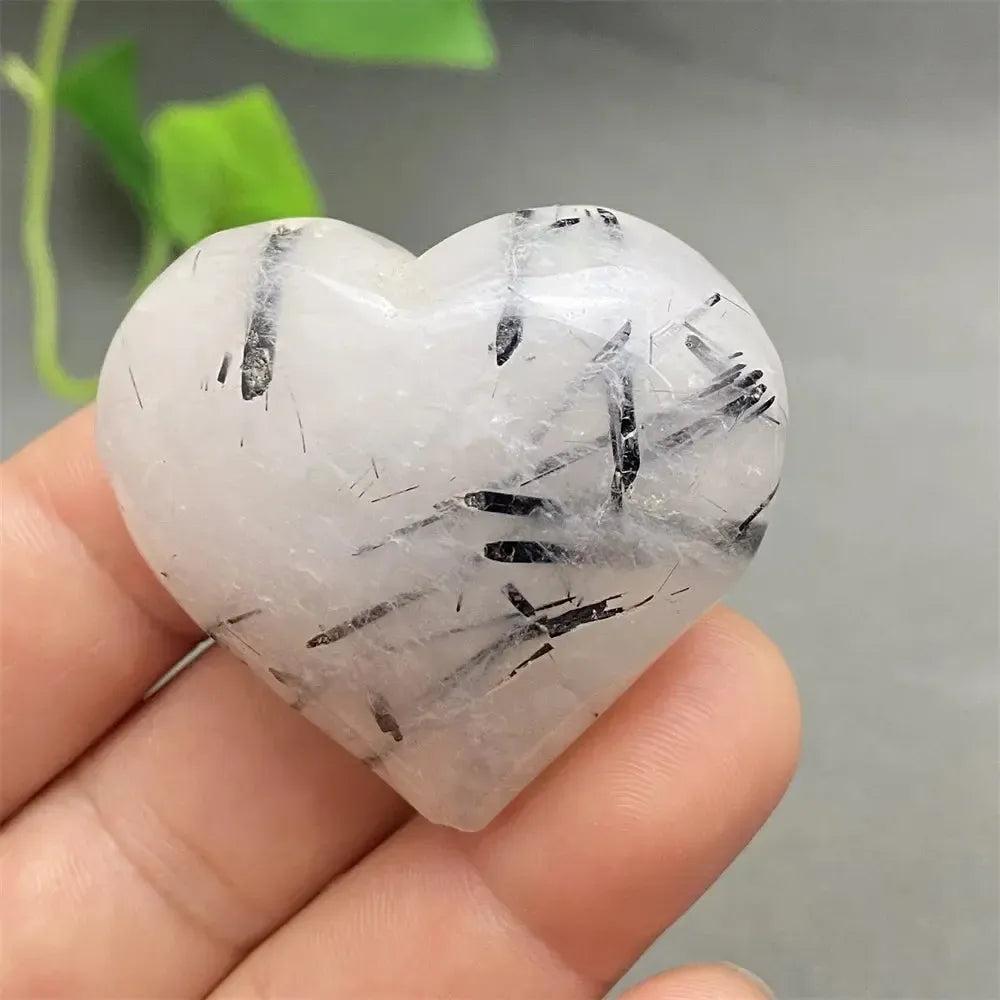 Black Tourmaline in Quartz Crystal Heart | Pick Yours