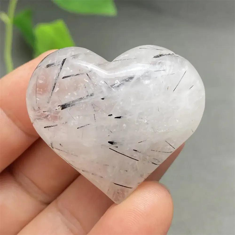 Black Tourmaline in Quartz Crystal Heart | Pick Yours