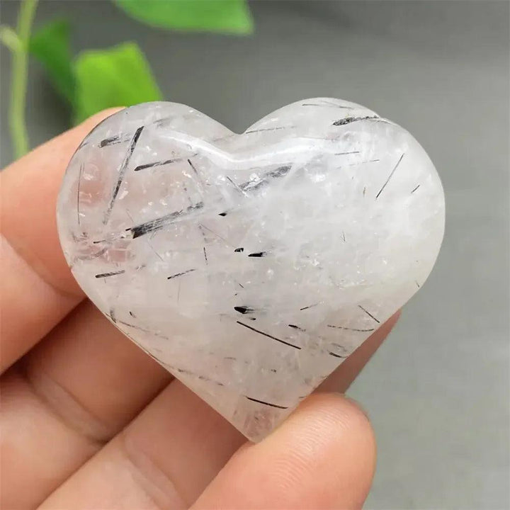 Black Tourmaline in Quartz Crystal Heart | Pick Yours