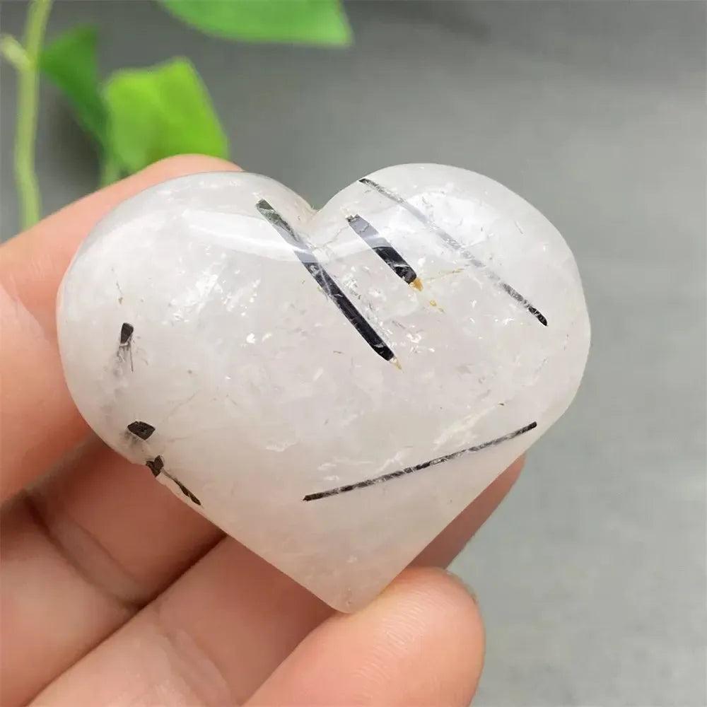 Black Tourmaline in Quartz Crystal Heart | Pick Yours