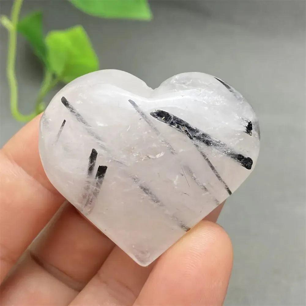 Black Tourmaline in Quartz Crystal Heart | Pick Yours