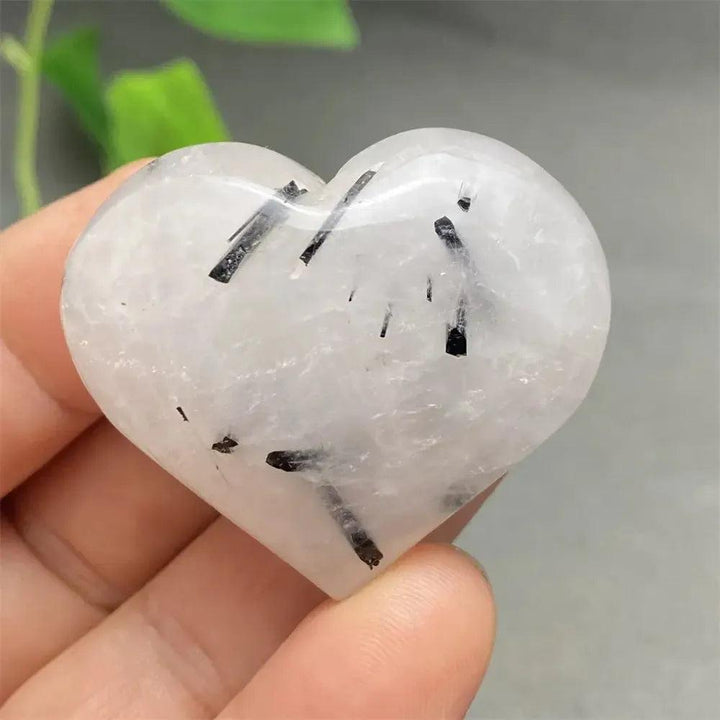 Black Tourmaline in Quartz Crystal Heart | Pick Yours
