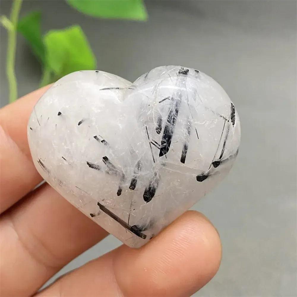 Black Tourmaline in Quartz Crystal Heart | Pick Yours