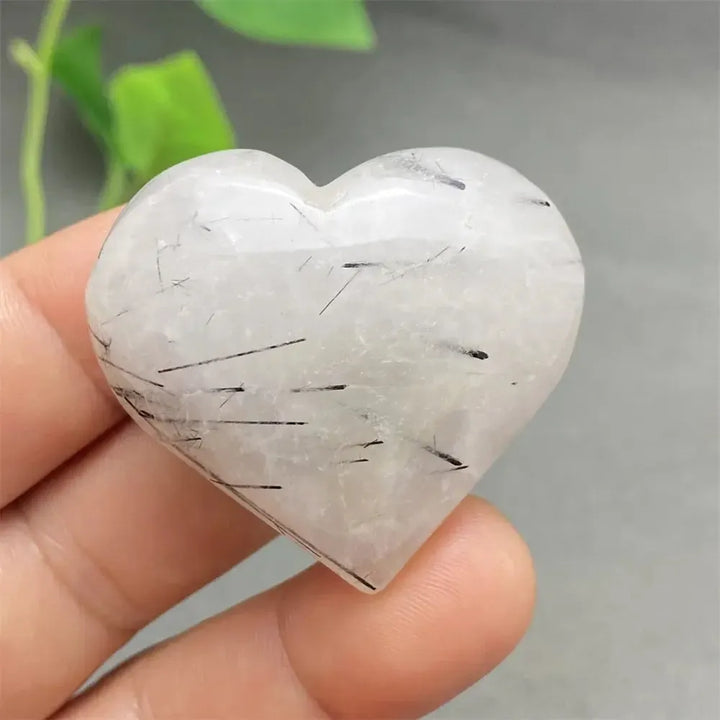 Black Tourmaline in Quartz Heart Crystal-Hearts-Ali-16 46g-Black Tourmaline in Quartz-Crystal Destiny