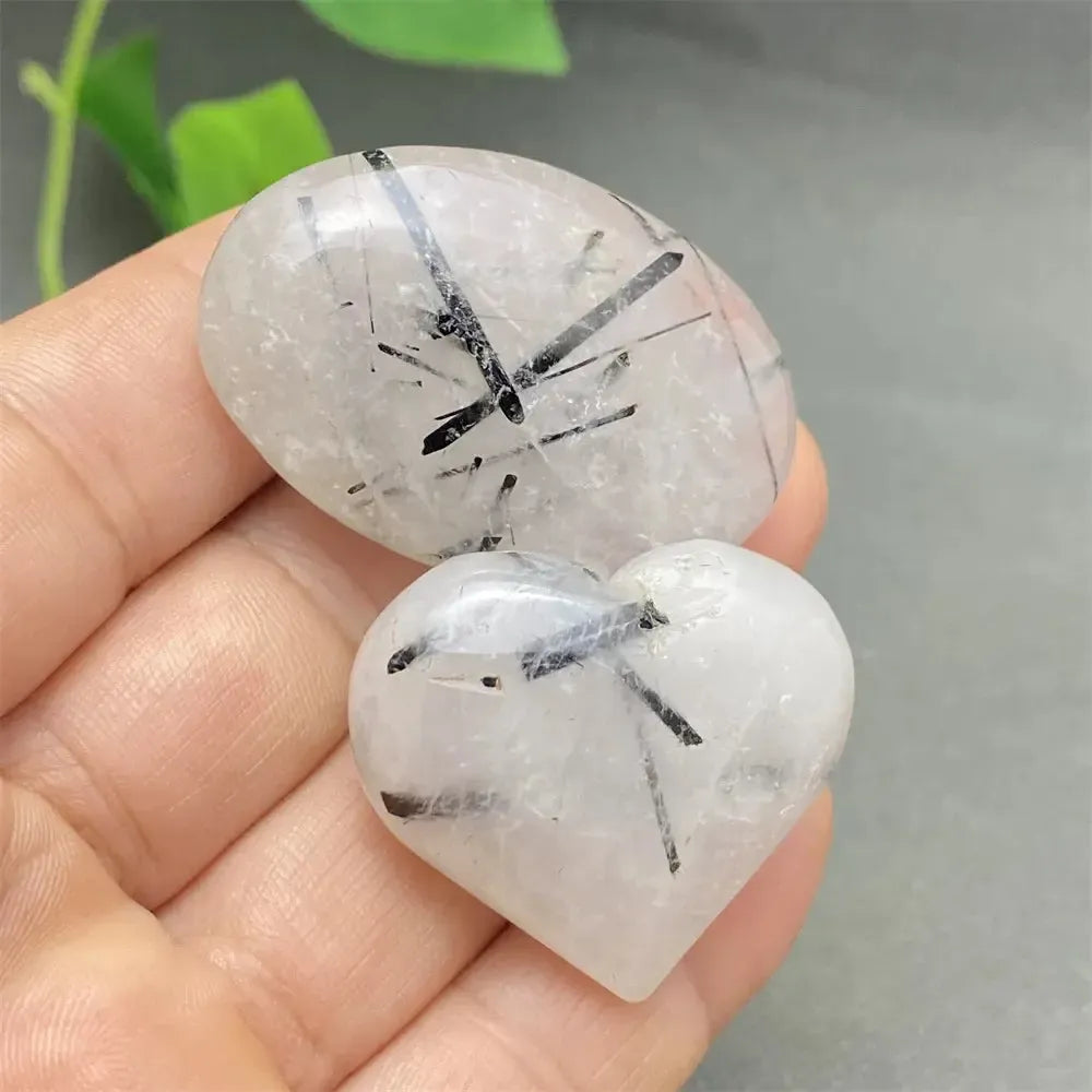 Black Tourmaline in Quartz Heart Crystal-Hearts-Ali-25 60g-Black Tourmaline in Quartz-Crystal Destiny