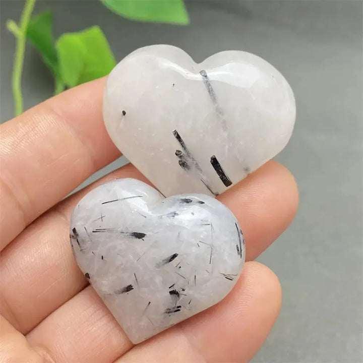 Black Tourmaline in Quartz Heart Crystal-Hearts-Ali-29 62g-Black Tourmaline in Quartz-Crystal Destiny