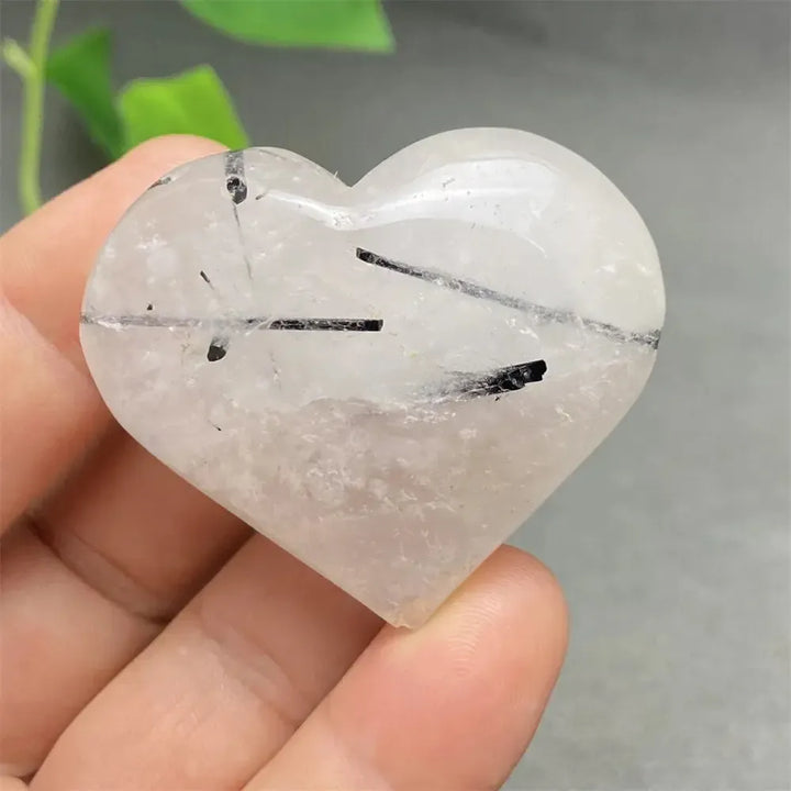 Black Tourmaline in Quartz Heart Crystal-Hearts-Ali-8 56g-Black Tourmaline in Quartz-Crystal Destiny