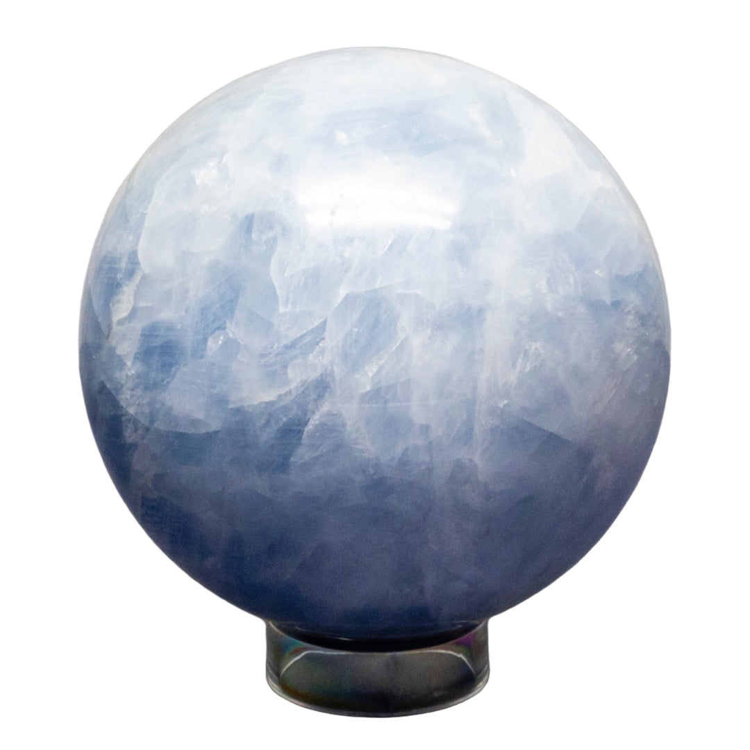 Blue Calcite Spheres 72-93mm-Spheres-Crystal Destiny-Blue Calcite-810g - 82mm Diameter-Crystal Destiny
