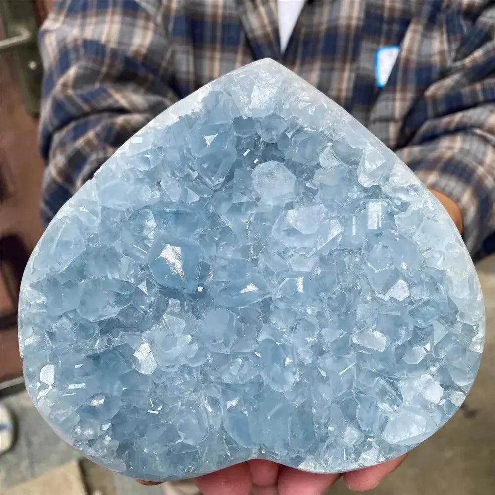 Blue Celestite Crystal Heart