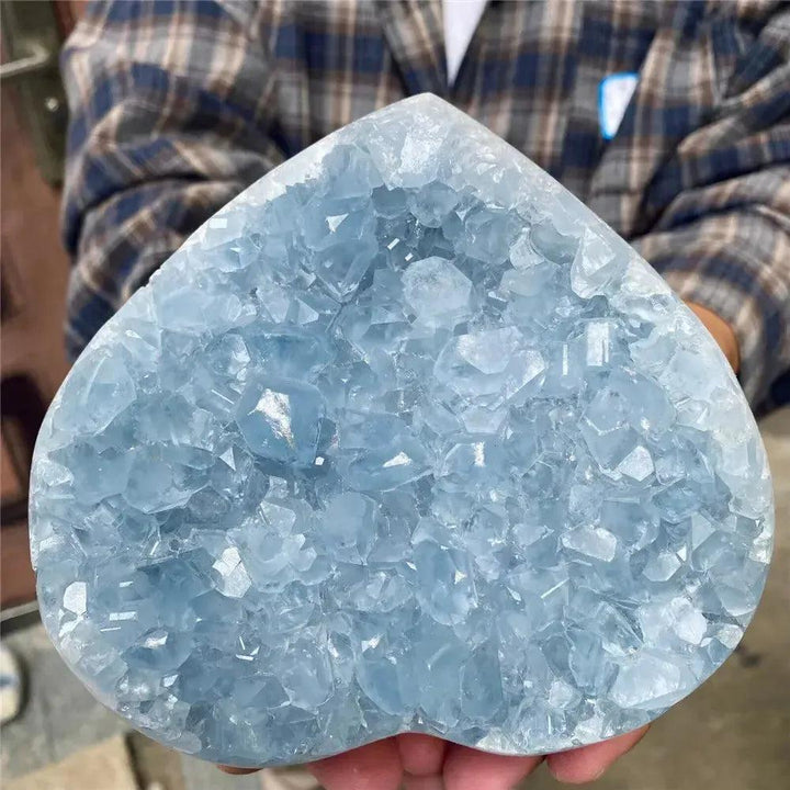 Blue Celestite Crystal Heart