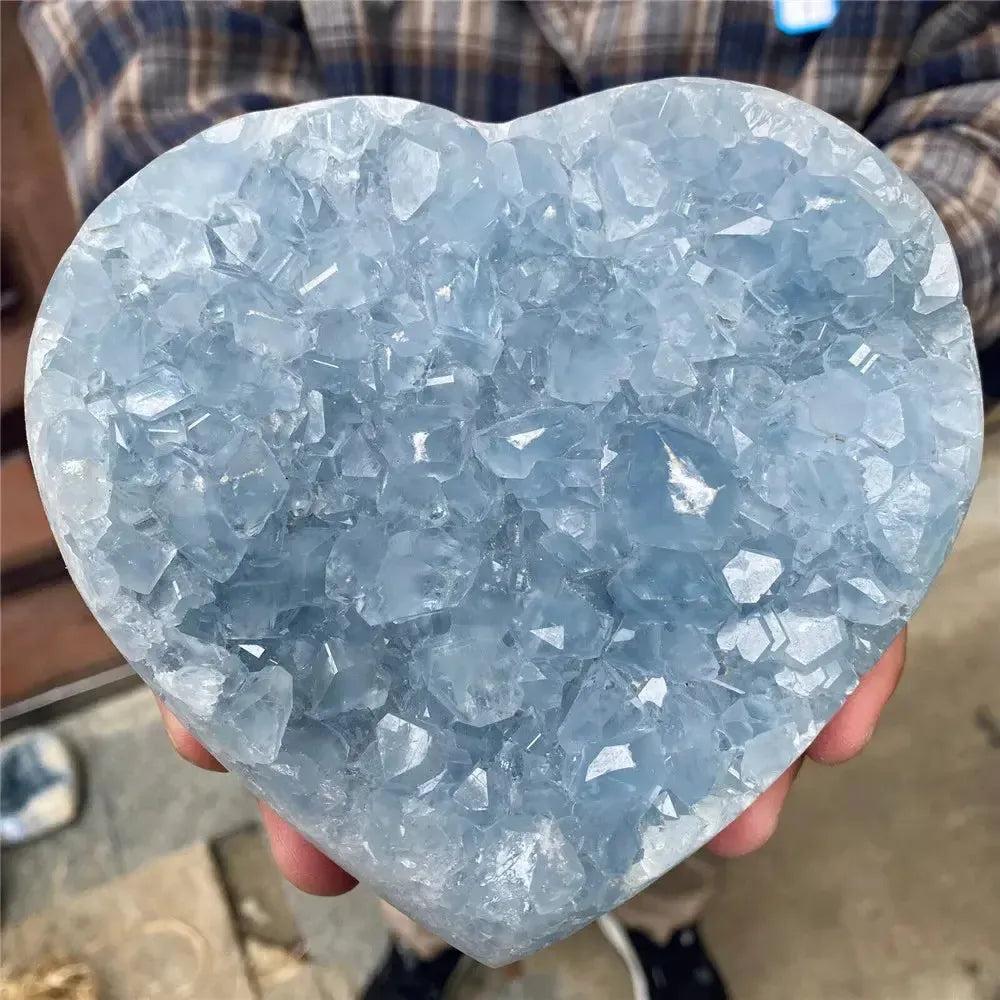 Blue Celestite Crystal Heart