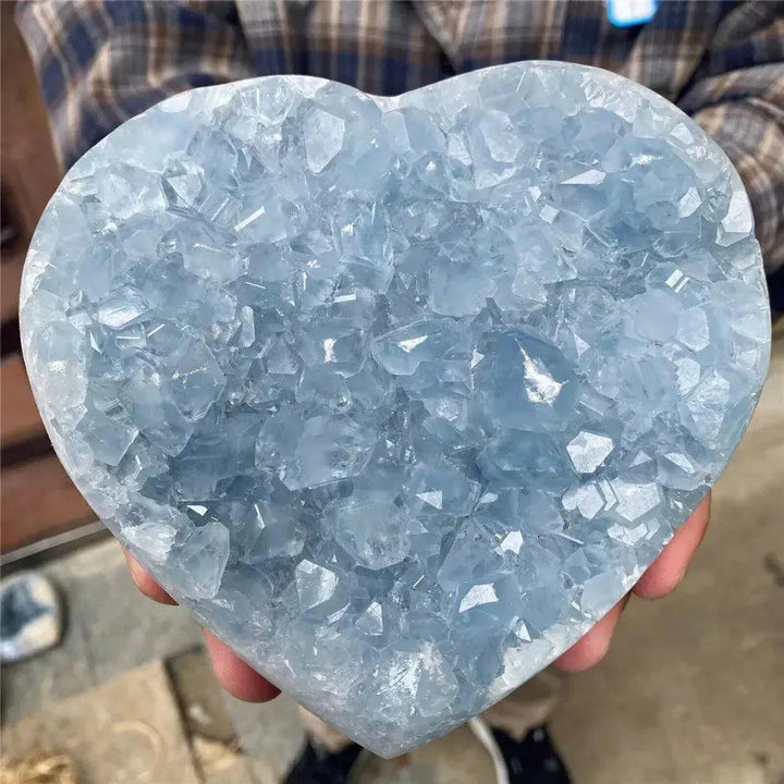 Blue Celestite Crystal Heart