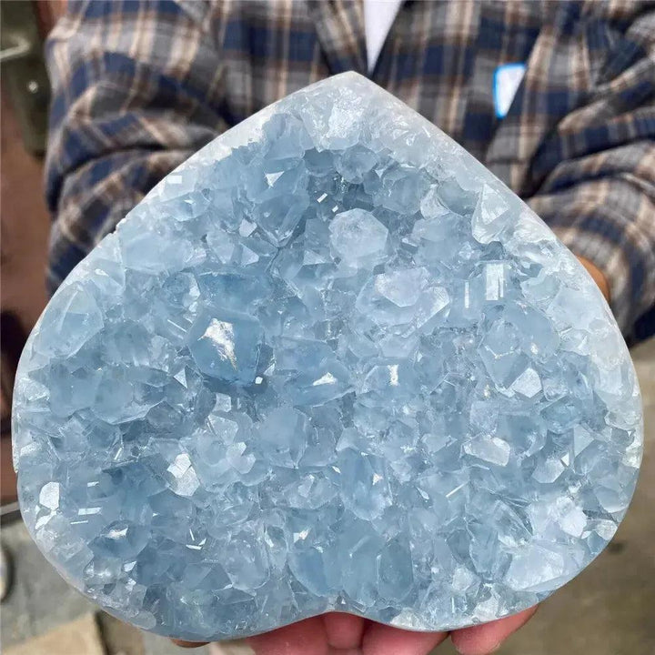 Blue Celestite Crystal Heart