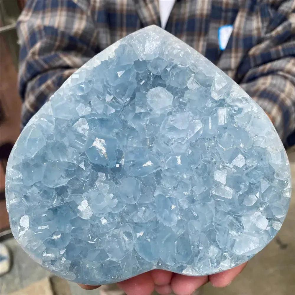Blue Celestite Crystal Heart