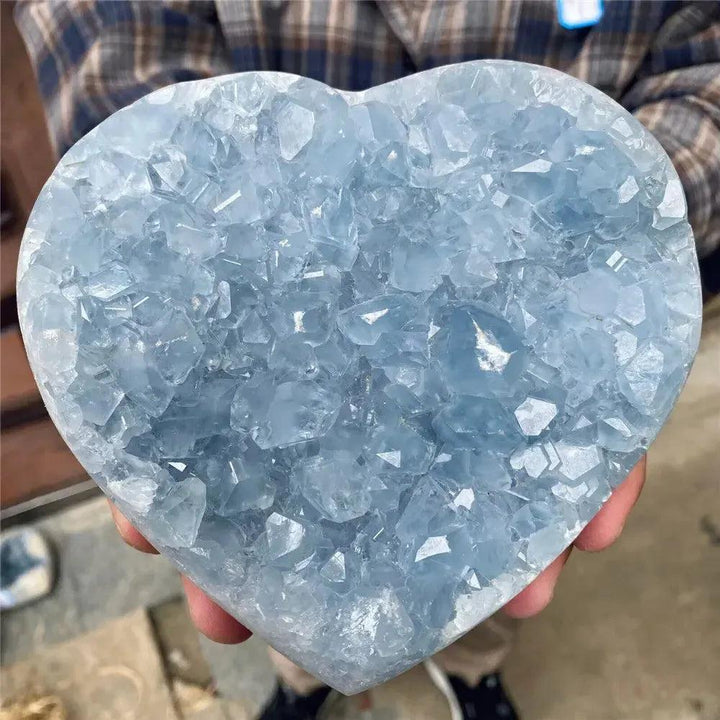 Blue Celestite Crystal Heart