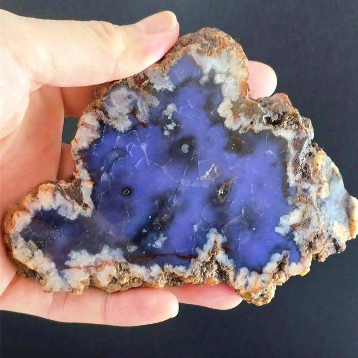 Blue Flower Agate Crystal Slab | Cherry Blossom Patterns