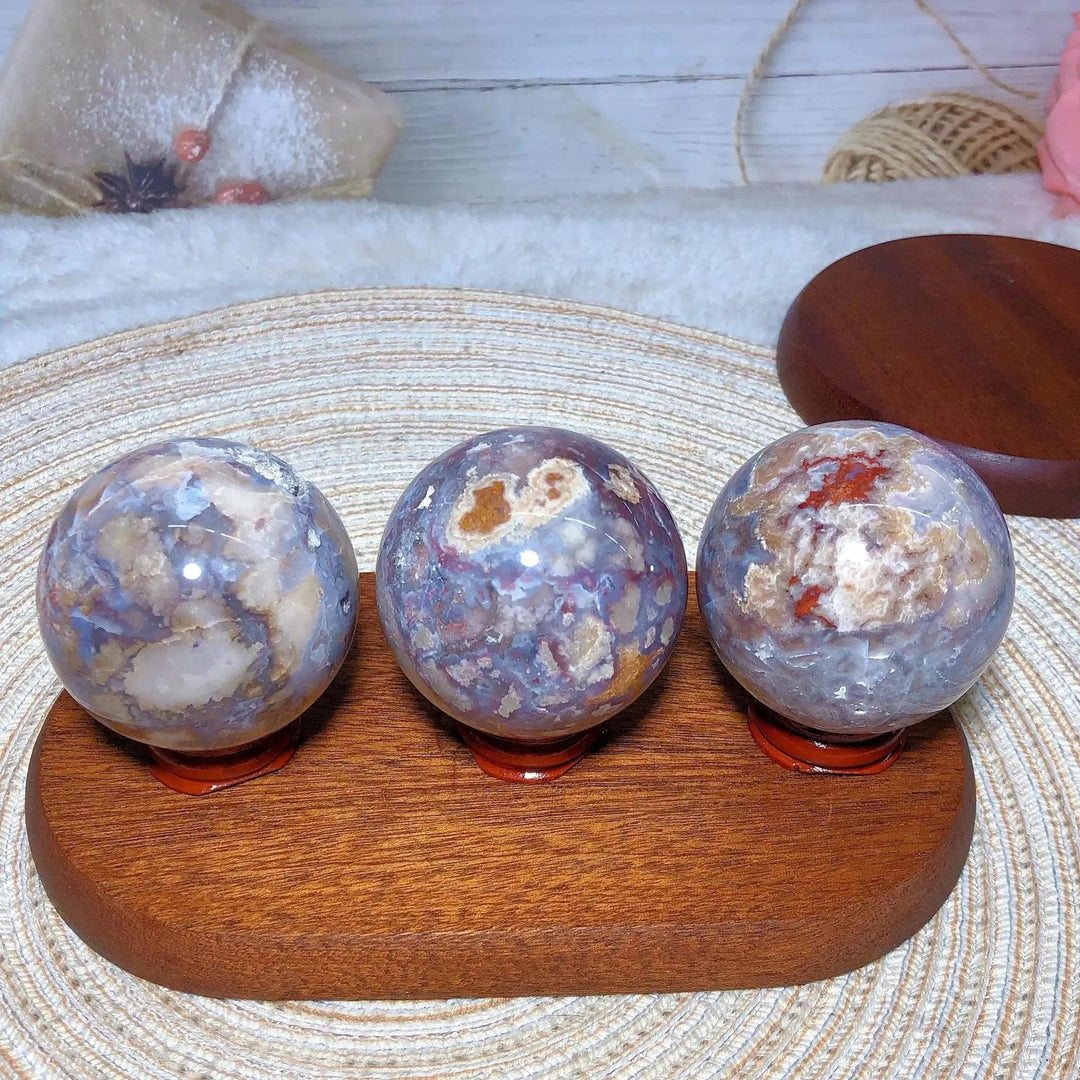 Blue Flower Agate Crystal Sphere