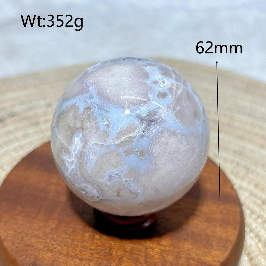 Blue Flower Agate Crystal Sphere