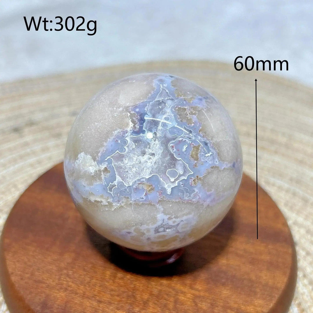 Blue Flower Agate Crystal Sphere