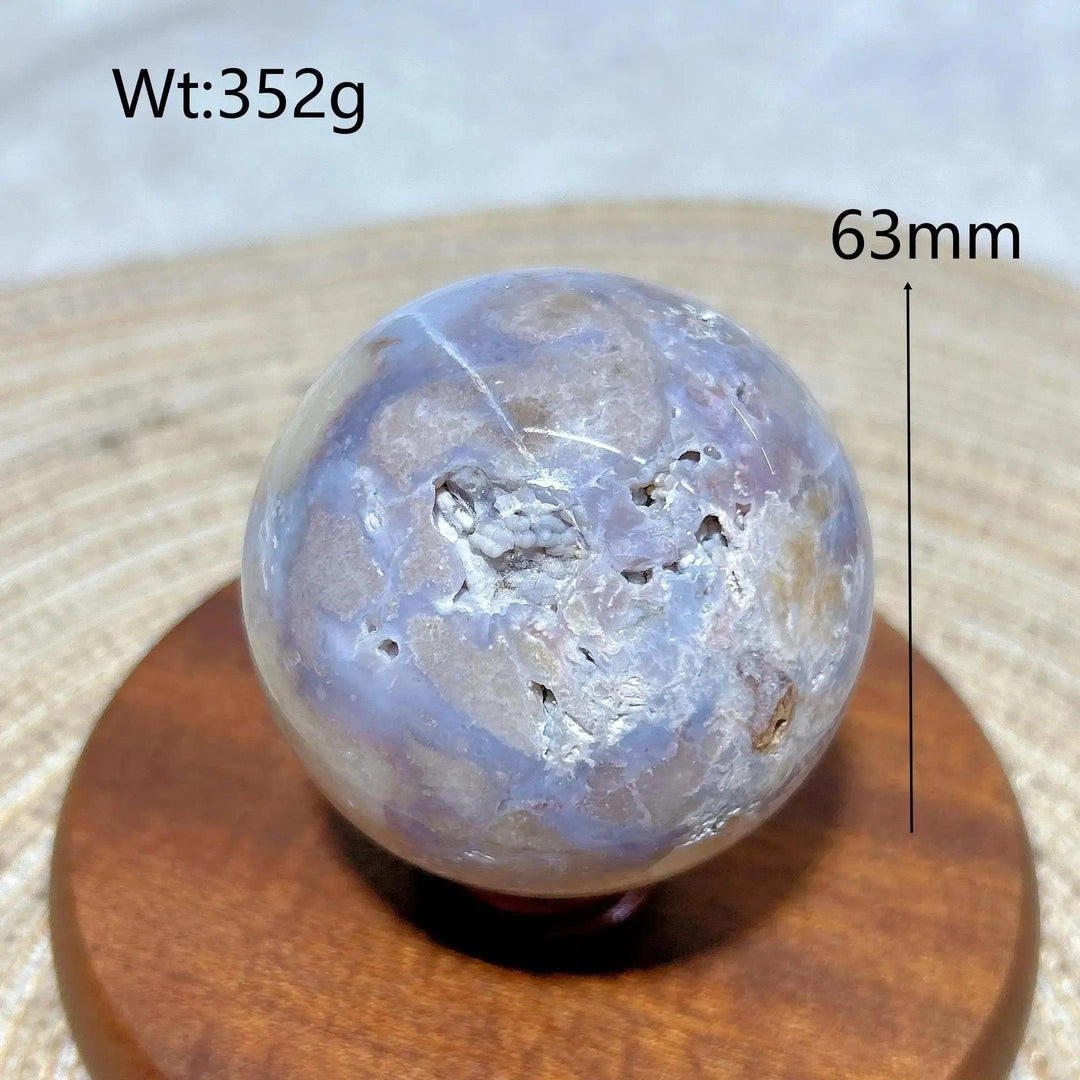 Blue Flower Agate Crystal Sphere