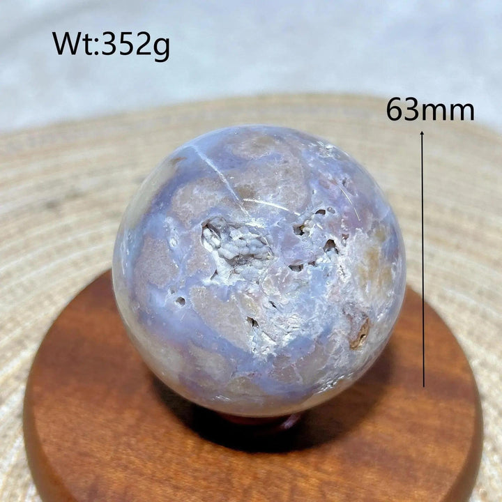 Blue Flower Agate Crystal Sphere