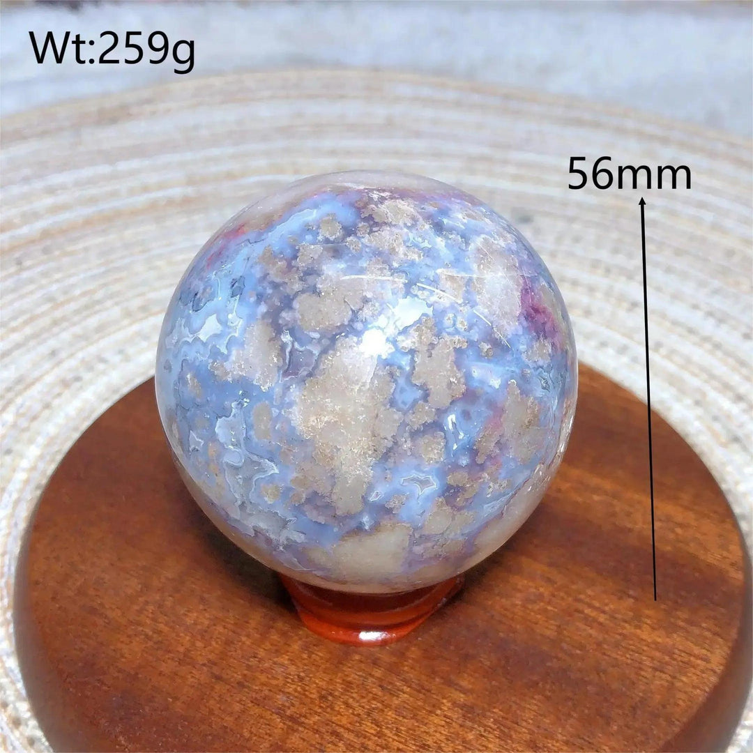 Blue Flower Agate Crystal Sphere