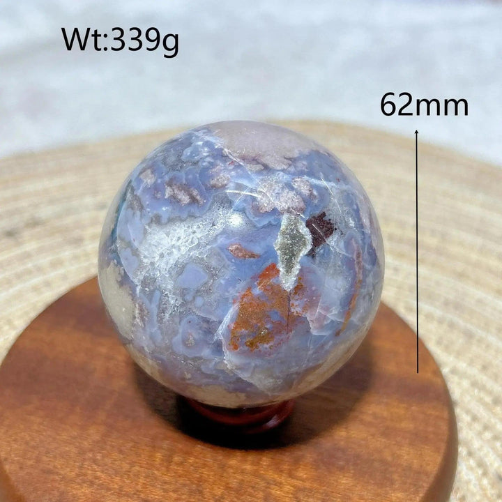 Blue Flower Agate Crystal Sphere